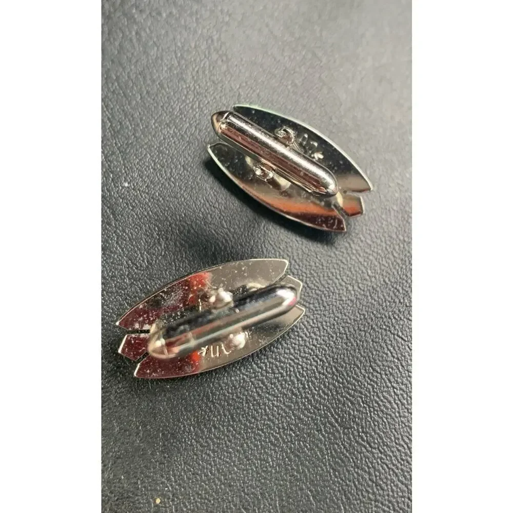 Vintage Swank Shiny Silver Tone Cuff Links‎ Signed